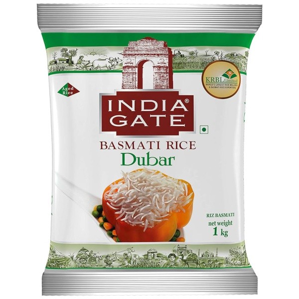 India Gate Dubar Basmati Rice | Long Grain Basmati Chawal | Authentic Long Grain Basmati | 1 KG