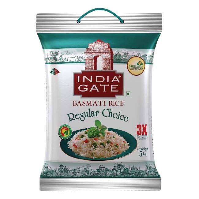 India Gate Regular Choice Basmati Rice | Medium Grain Basmati Chawal | 5 kg