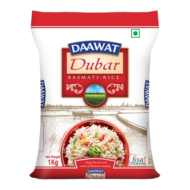 Daawat Dubar Basmati Rice - Full Grain | Authentic Indian Rice | 1 KG