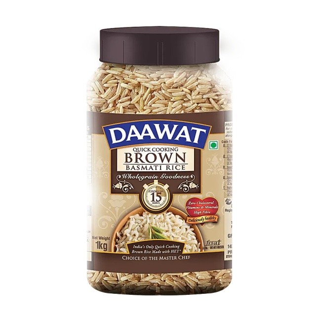 Daawat Brown Basmati Rice: Aromatic & Long Grain (For Biryani & More) | 1 KG