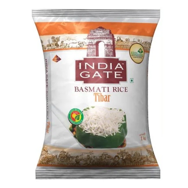 India Gate Tibar Basmati Rice: Long Grain Basmati Chawal | The Perfect Long Grain for Every Dish | 1 KG