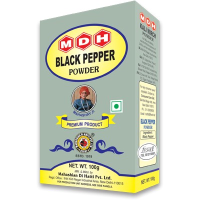 MDH Black Pepper Powder (Kali Mirch/Golki) - The Perfect Kitchen Spice | 100 Gm